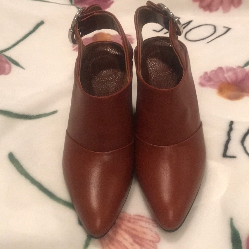 Chloe brown wedge shoes new .
